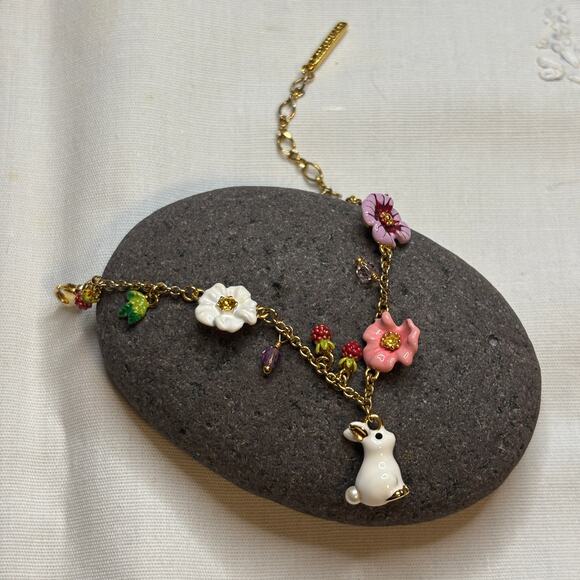 Les Nereides Enchanted Encounters Rabbit Charms Bracelet - Picture 11 of 12